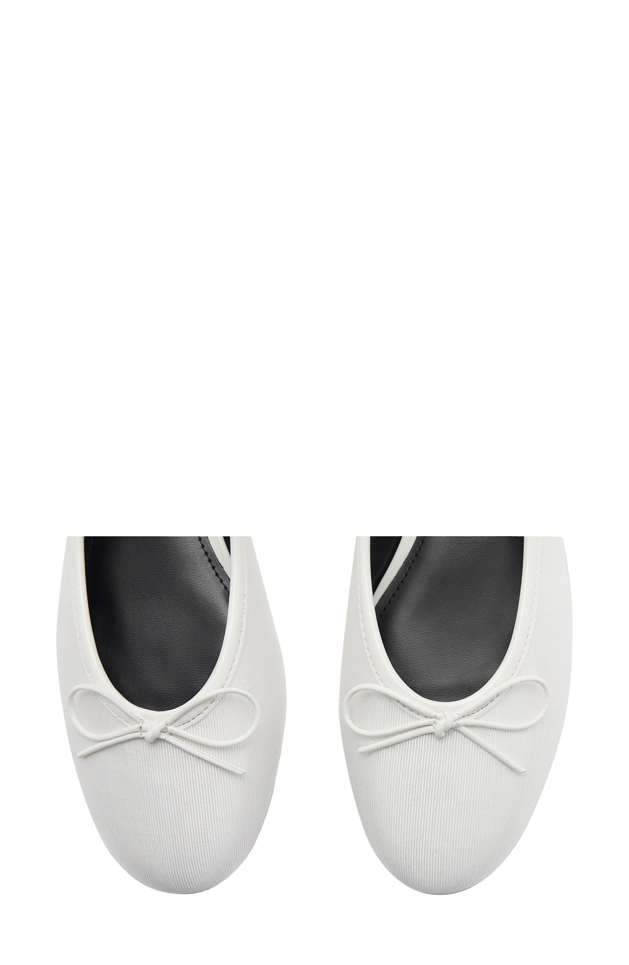 MANGO Buckle Strap Corduroy Ballerina Flat, Alternate, color, White
