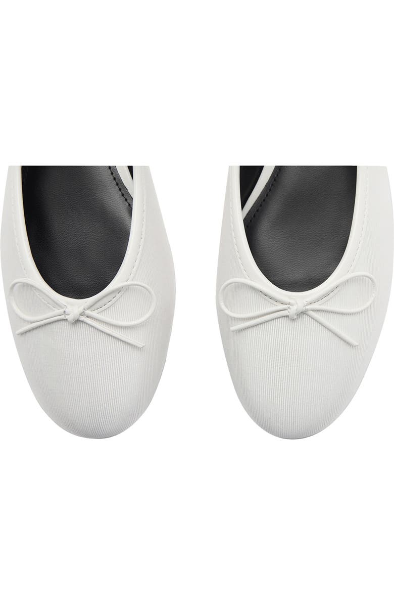 MANGO Buckle Strap Corduroy Ballerina Flat, Alternate, color, White