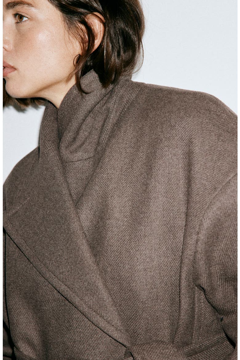 Traviata Oversized Wool Blend Coat, Alternate, color, MEDIUM BROWN
