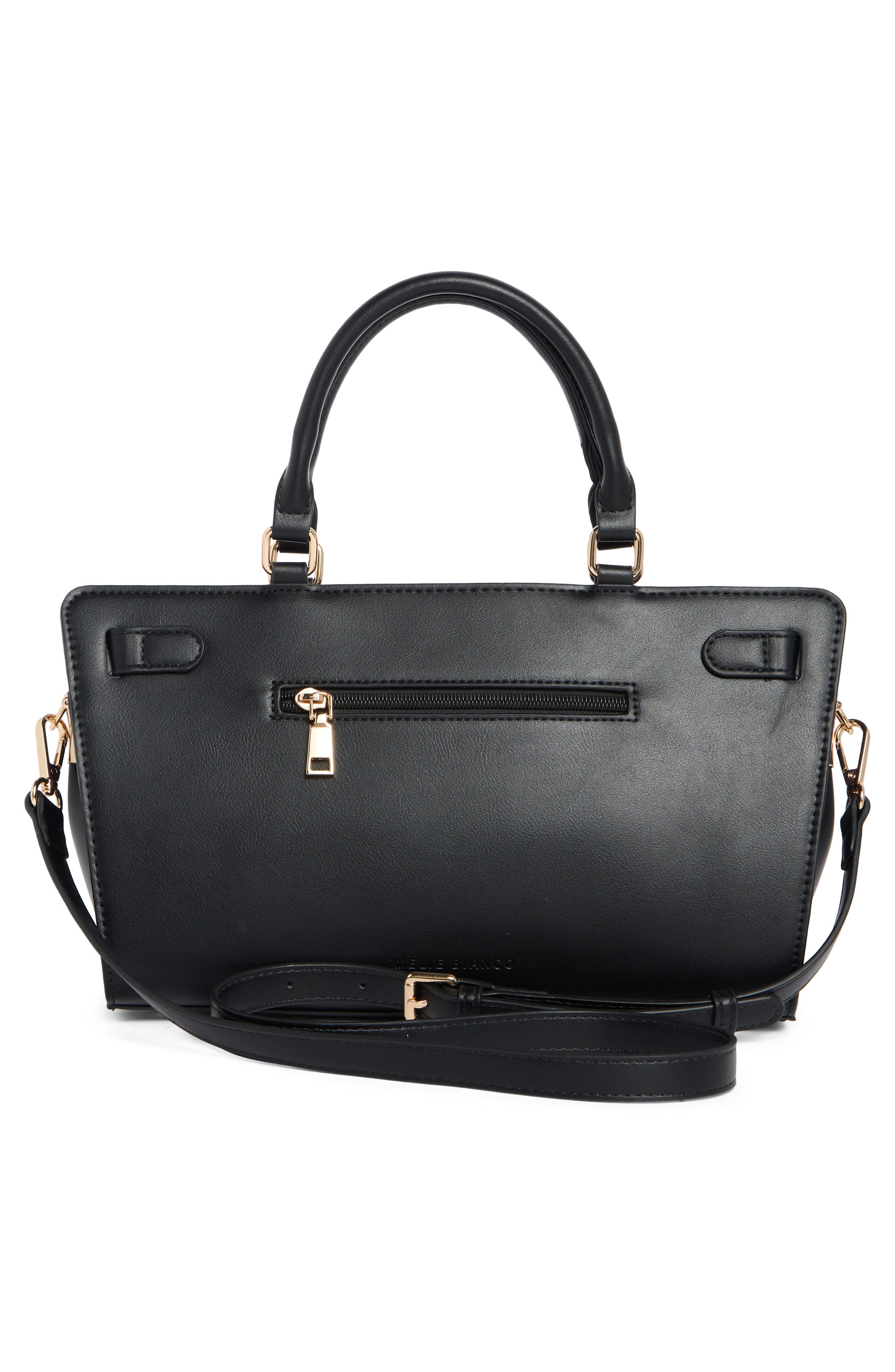 Melie Bianco Neema Top Zip Handbag, Alternate, color, Black