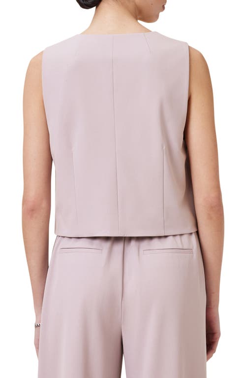 Allsaints Womens Aleida V-neck Sleeveless Stretch-woven Waistcoat Mauve Chalk Pi