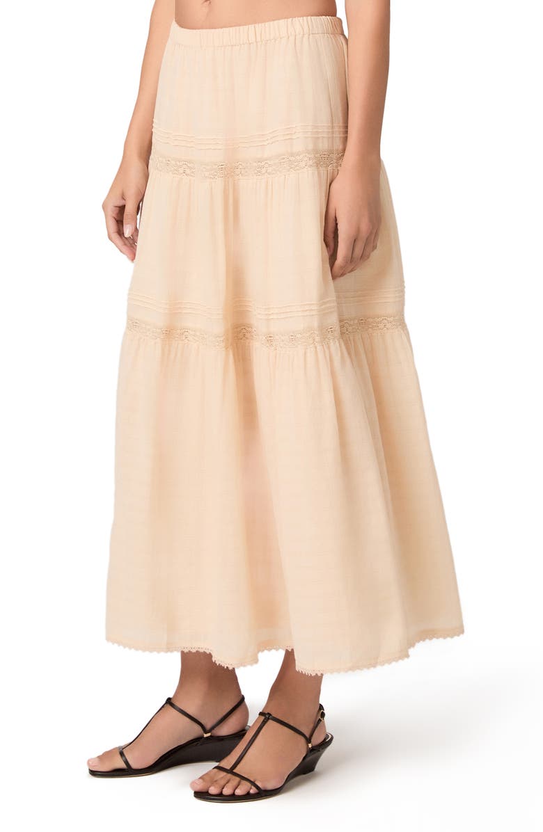 PAIGE Andres Tiered Maxi Skirt, Alternate, color, Light Peach