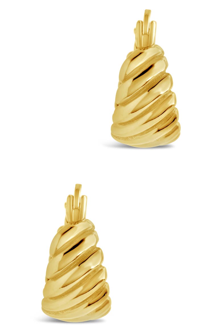 Croissant Dome Hoop Earrings, Alternate, color, GOLD
