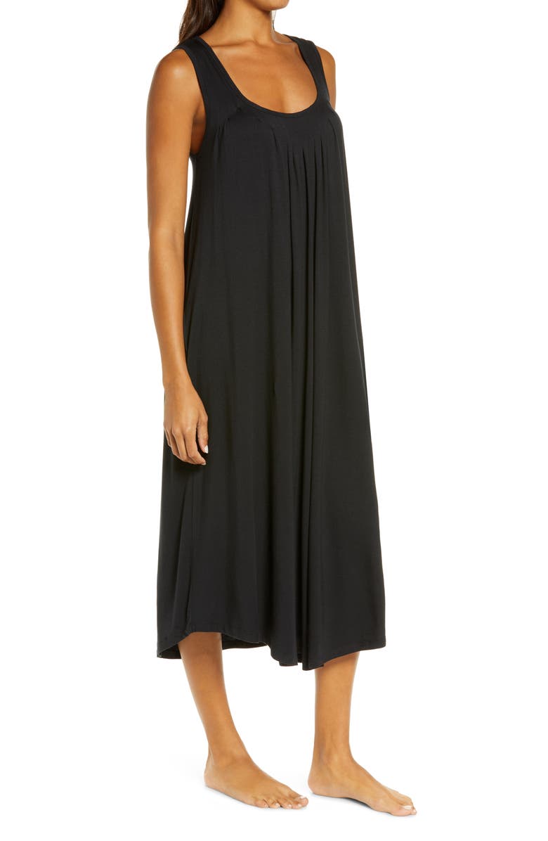 Papinelle Pleated Nightgown, Alternate, color, Black