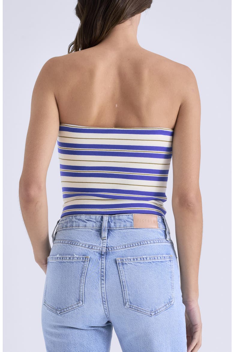 Beverly Stripe Cotton Blend Strapless Top, Alternate, color, EGPTIAN BLUE STRIPE