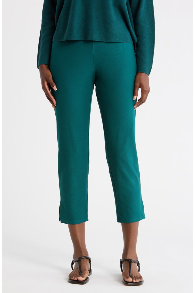 High Waist Slim Crop Pants, Main, color, AEGEAN
