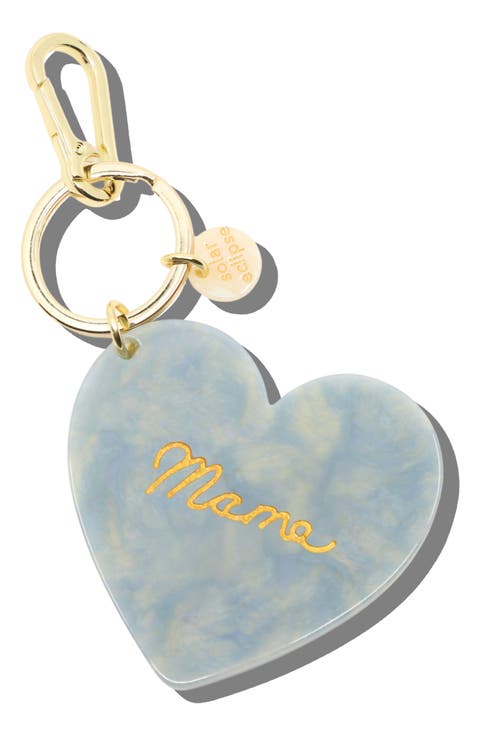 Mama Heart Hand Painted Key Chain Bag Charm
