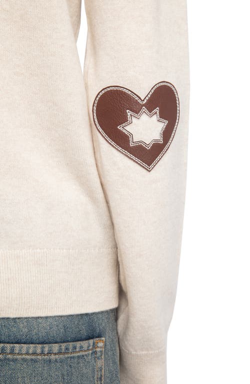 Zadig & Voltaire Vivi Elbow Patch Wool & Cashmere Sweater In White