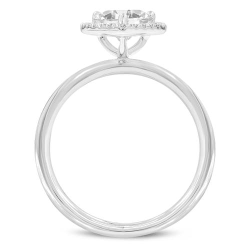 Luvmyjewelry Lyra 14k Gold Pear Shaped Lab Grown Diamond Halo Ring In 14k White Gold