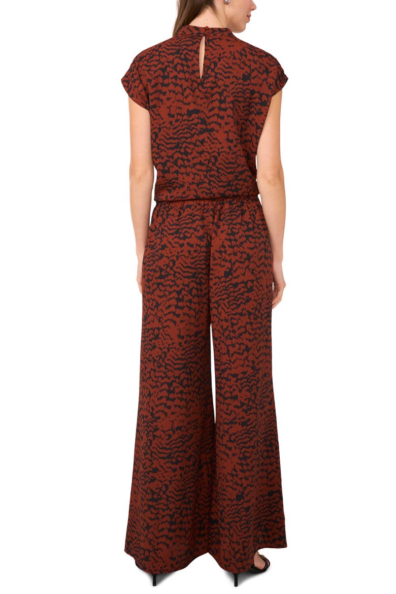 Animal Print Wide Leg Pants, Alternate, color, BURNT HENNA
