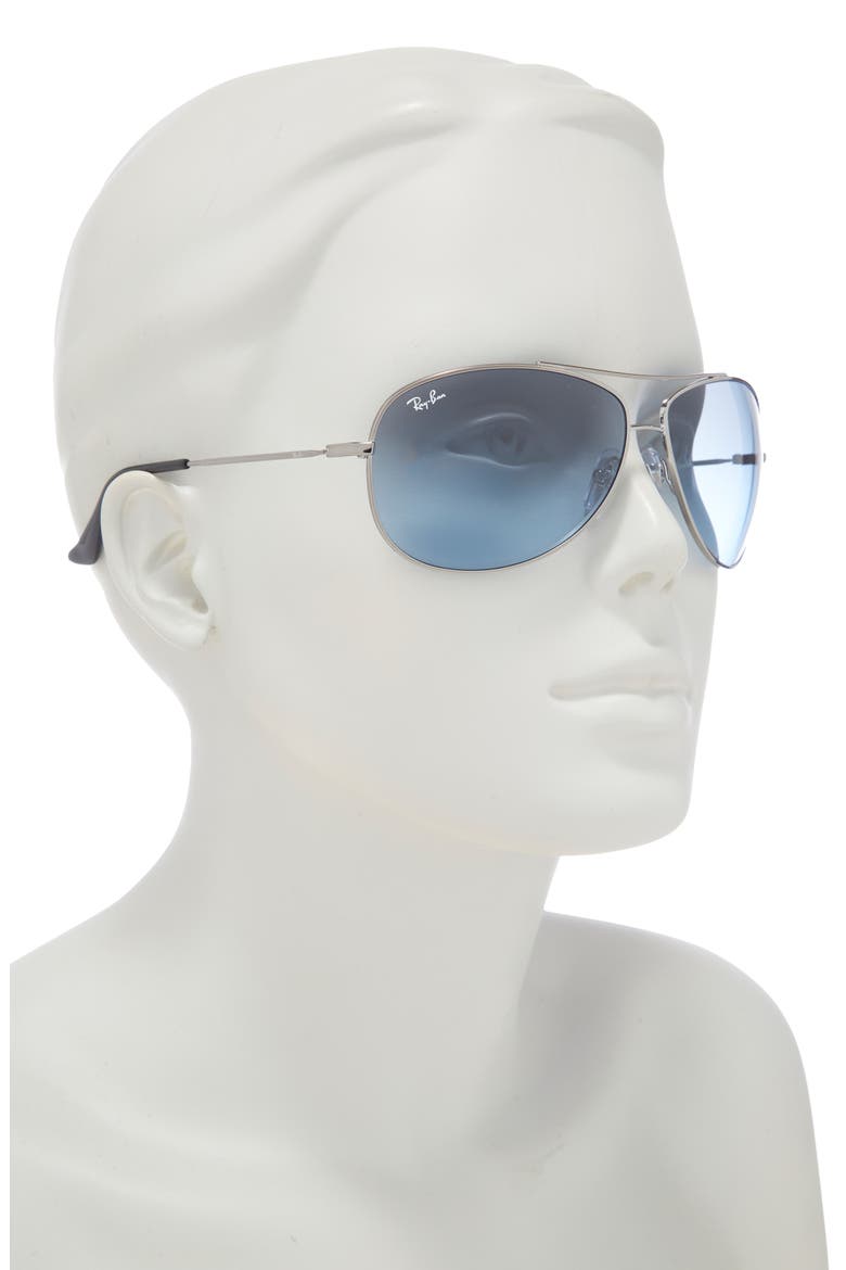 'Bubble Wrap' Aviator Sunglasses, Alternate, color, GUNMETAL