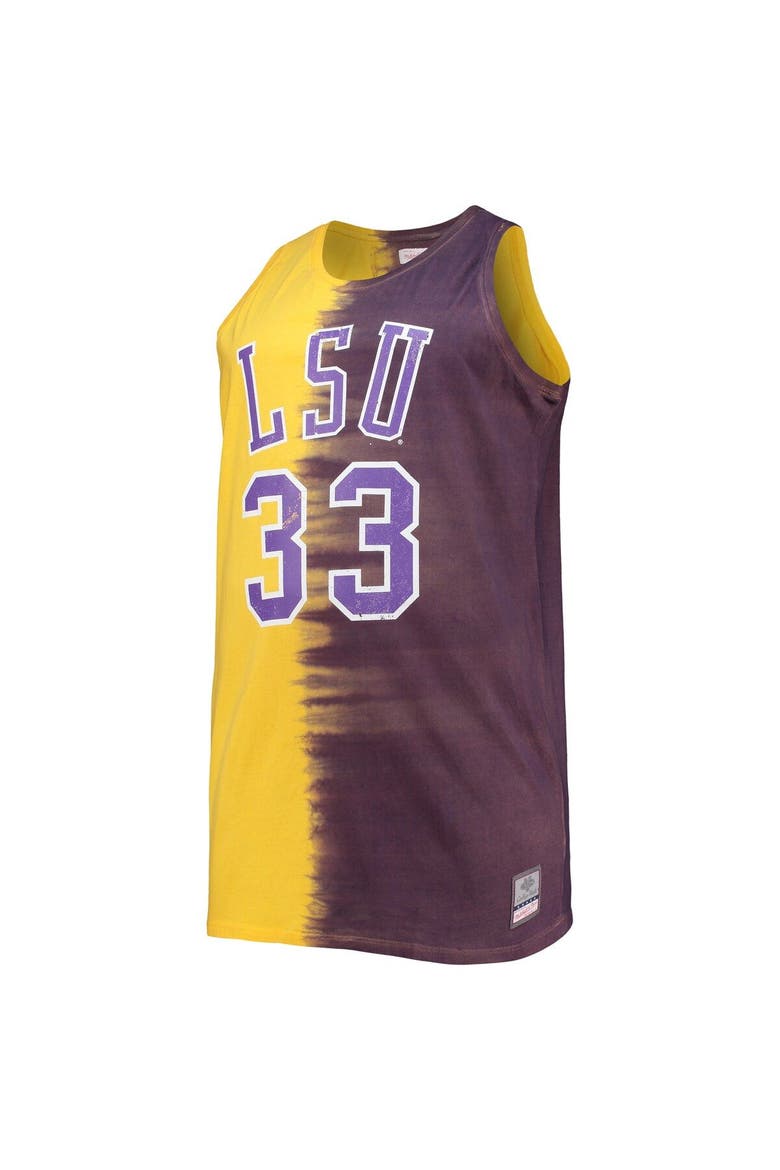 Men's Mitchell & Ness Shaquille O'Neal Purple/Gold LSU Tigers Big & Tall Player Tie-Dye Jersey, Alternate, color, Purple
