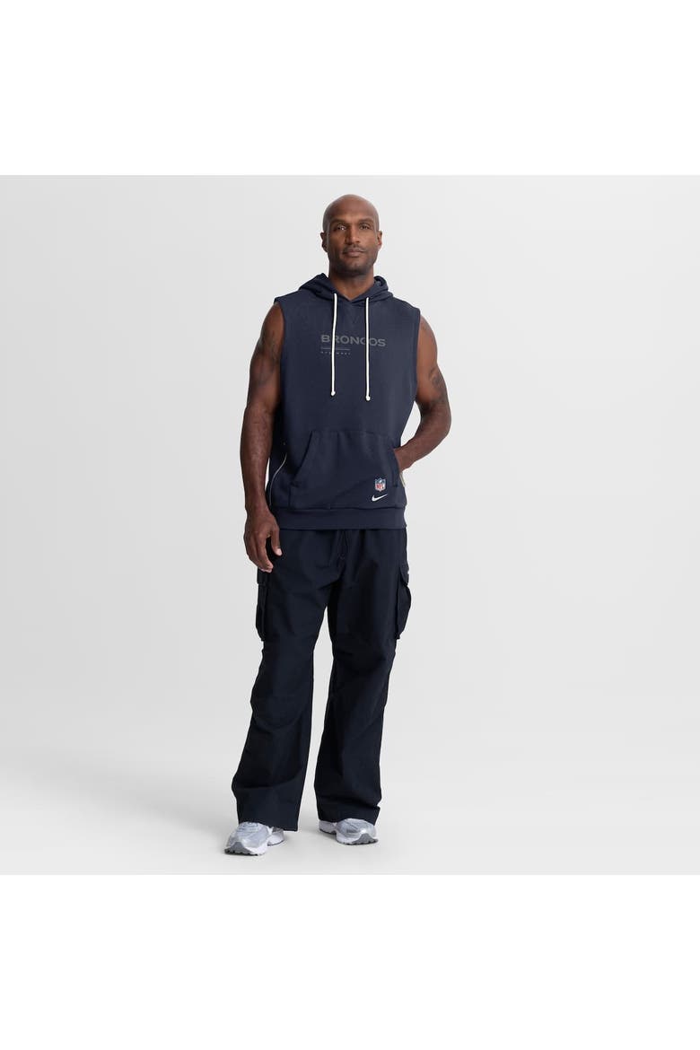 Men's Nike Navy Denver Broncos Sideline Standard Issue Dri-FIT Sleeveless Hoodie, Alternate, color, Navy