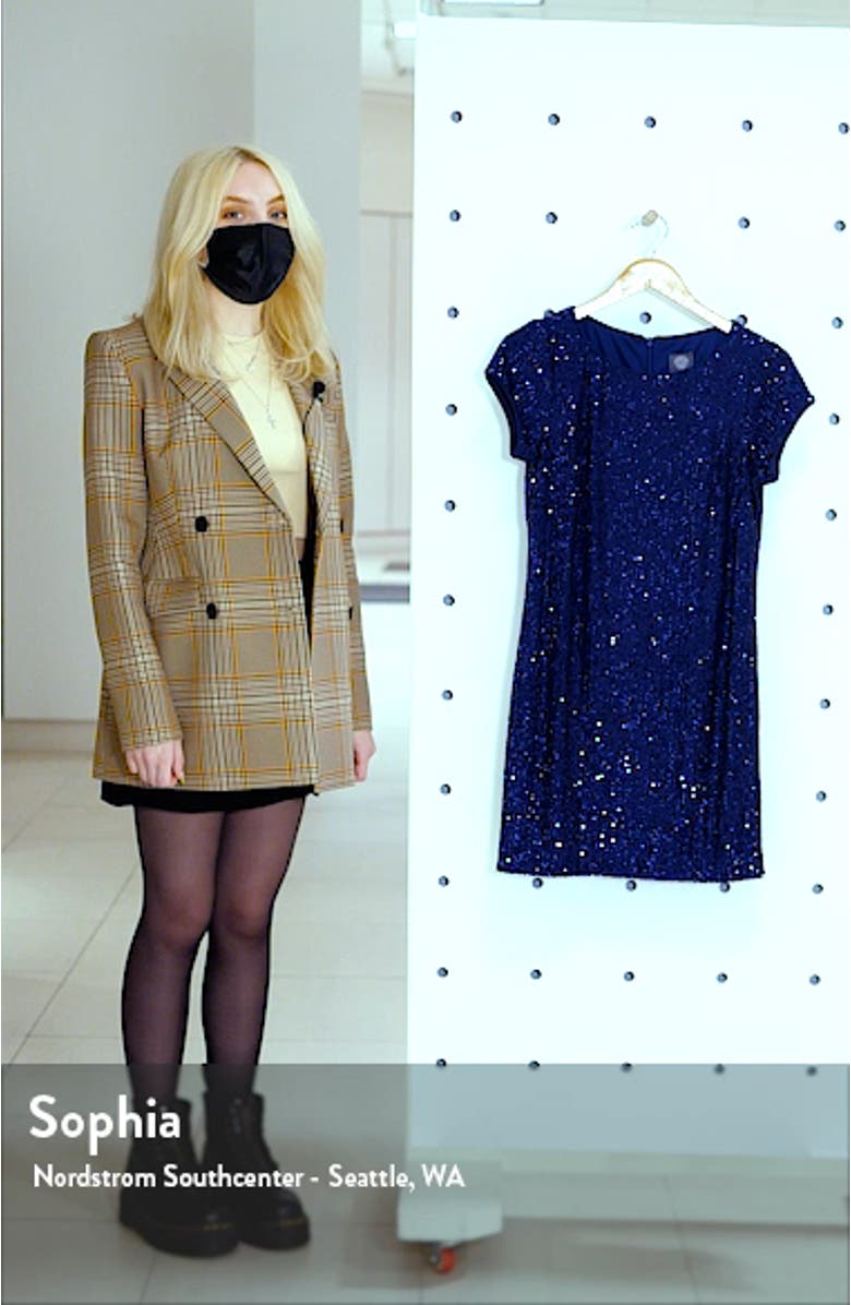 Sequin Cap Sleeve Cocktail Dress, sales video thumbnail