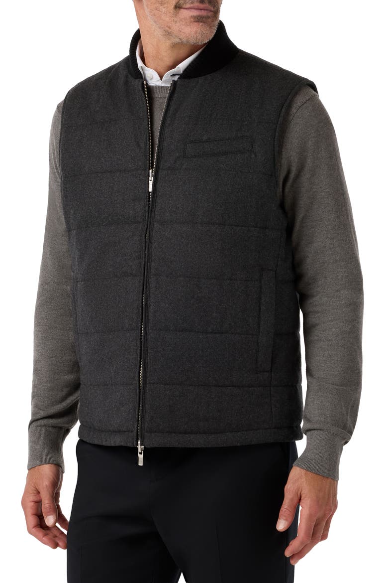 Sutton Reversible Wool Vest, Main, color, CHARCOAL
