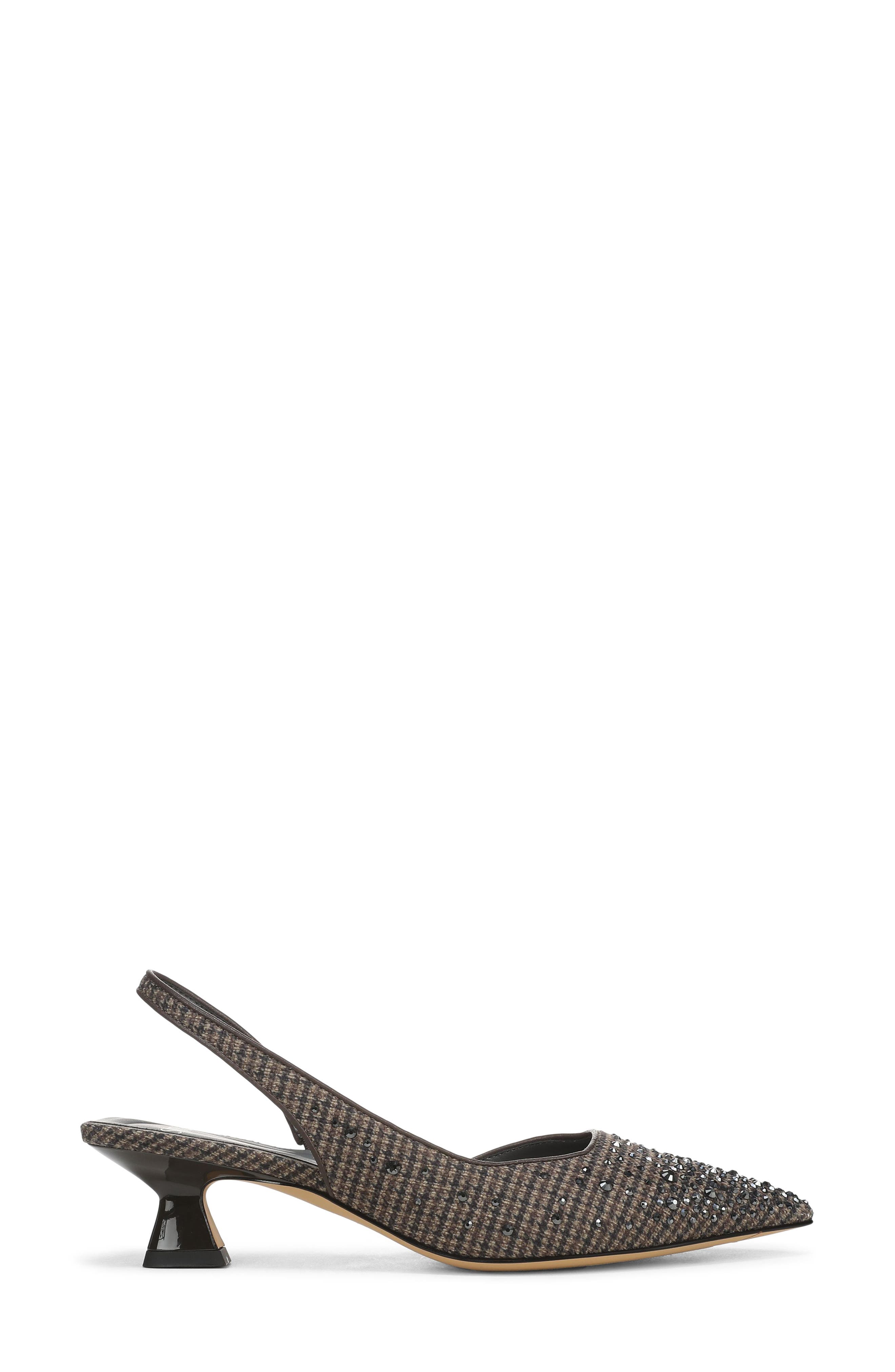 Devin Pointed Toe Slingback Pump, Alternate, color, BROWN FABRIC