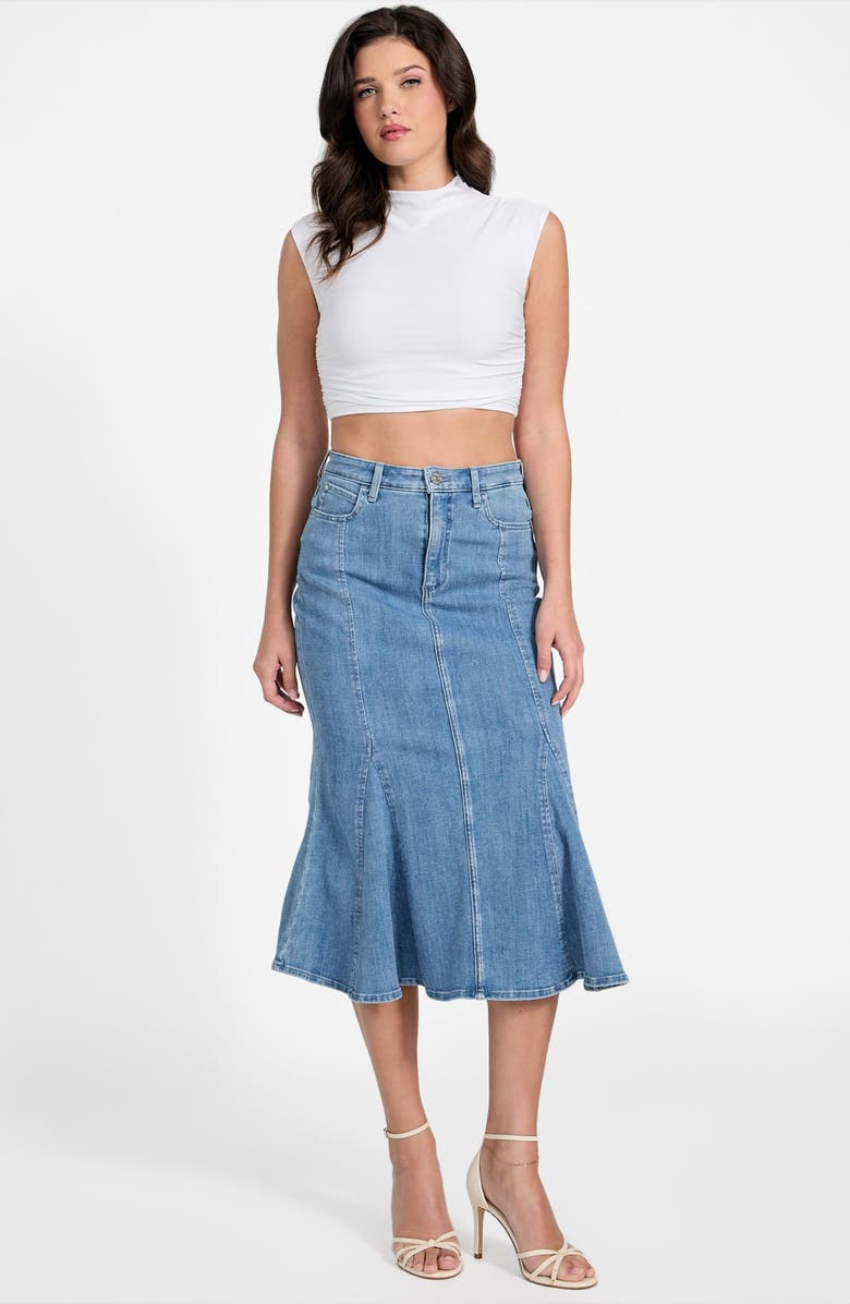GUESS Lia Denim Midi Skirt, Alternate, color,