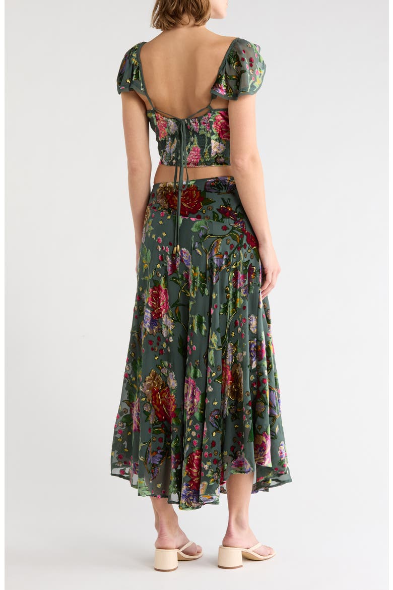 Electra Heart Burnout Velvet 2 Piece Set, Alternate, color, GREEN