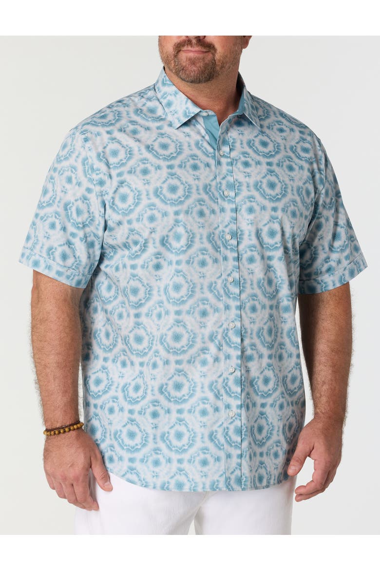 Big & Tall Tonal Tie Dye Sport Shirt, Main, color, ADRIATIC BLUE