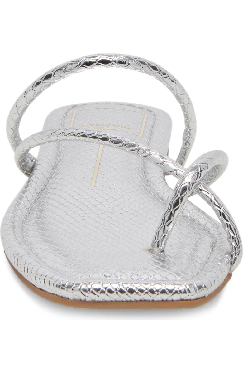 Dolce Vita Leanna Slide Sandal, Alternate, color, Silver Embossed Leat