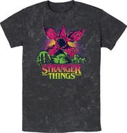 Stranger Things Mens Stranger Things Demogorgon Neon Pixel Logo T Shirt