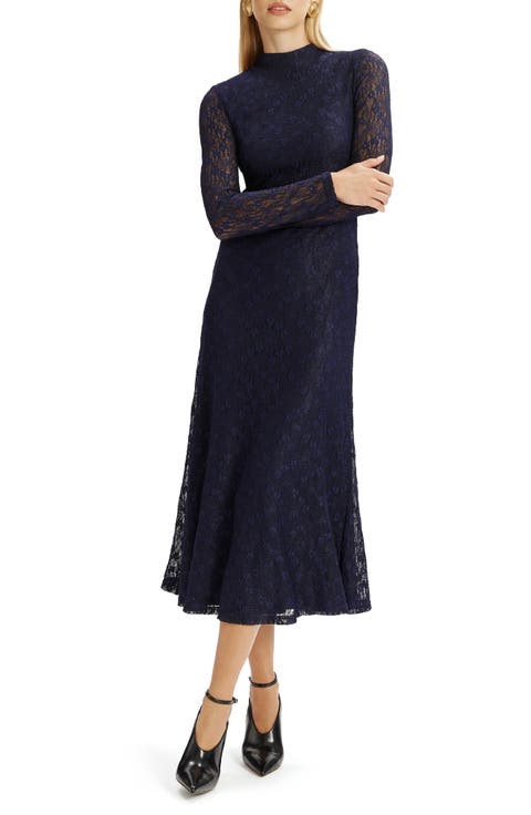 Ola Floral Lace Long Sleeve Midi Dress