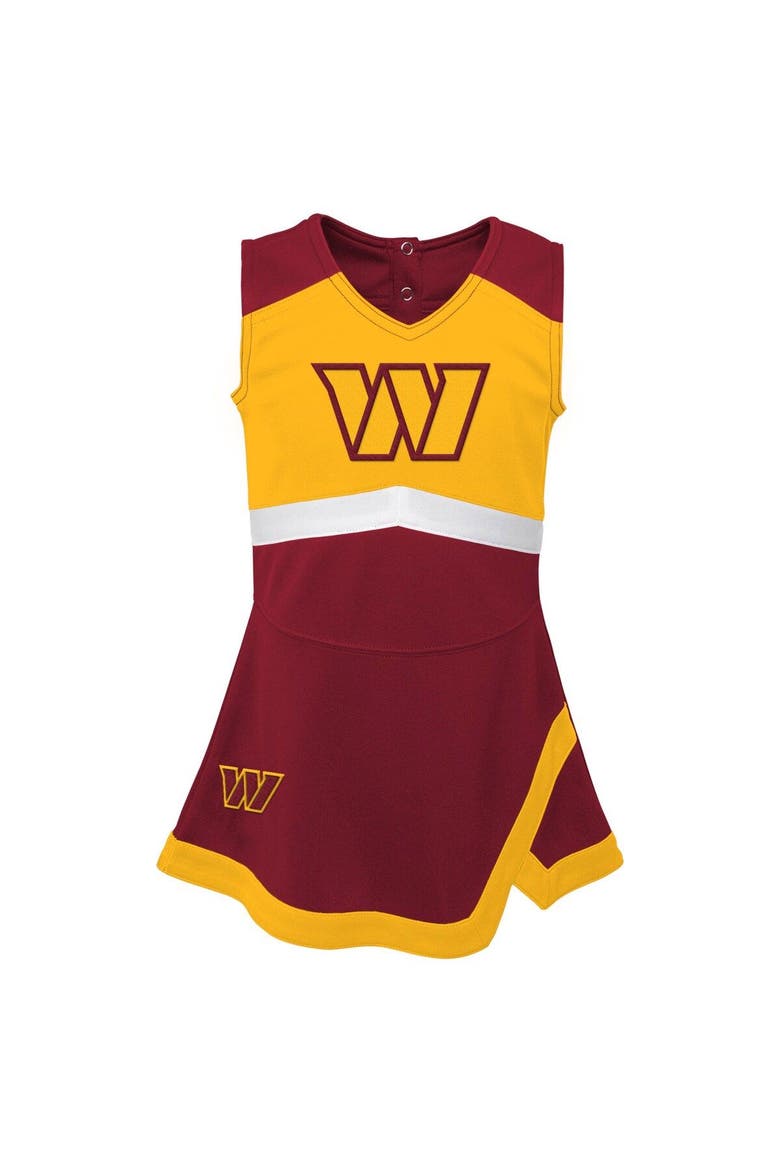Girls Toddler Burgundy/Gold Washington Commanders Cheer Captain Jumper Dress, Main, color, Burgundy