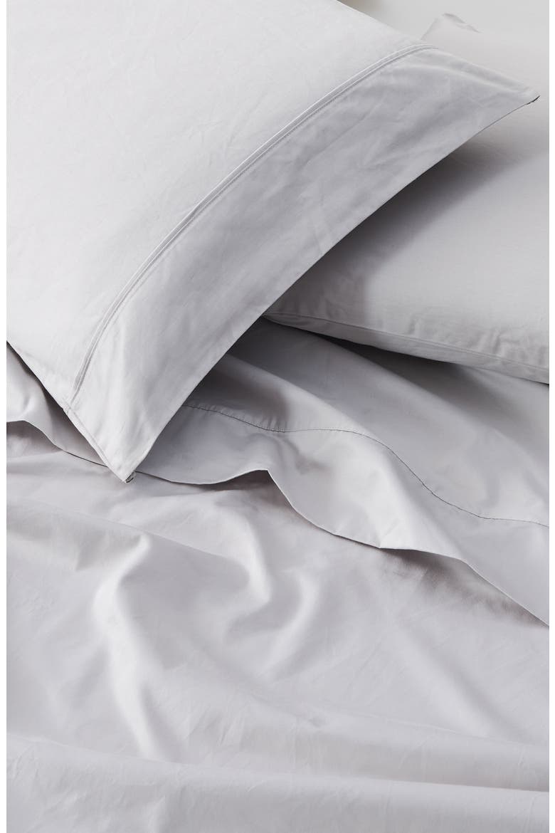 Cotton Sateen Sheet Set, Alternate, color, FOG GREY