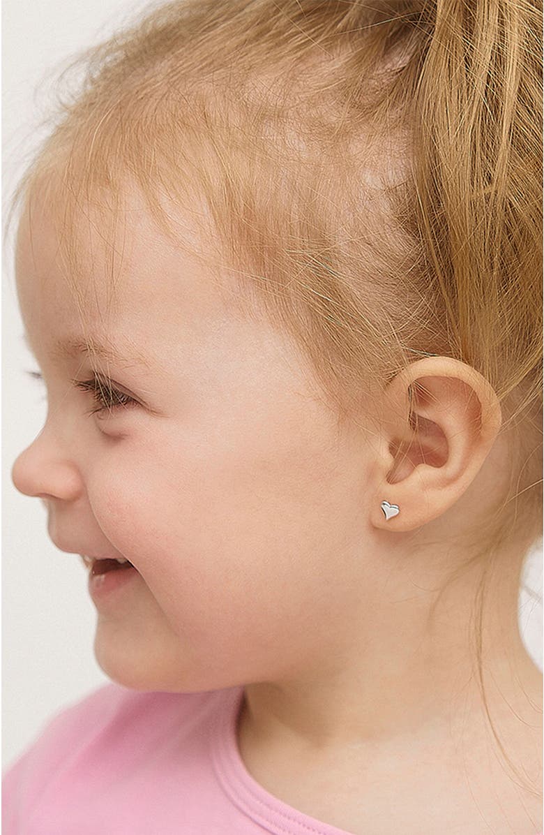 In Season Jewelry Classic Polished Heart Earrings, Alternate, color, Silver