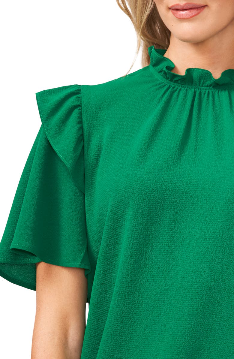 CeCe Flutter Sleeve Blouse, Alternate, color, Green