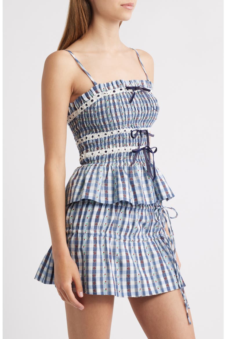 Katya Organic Cotton Gingham Camisole, Main, color, NAVY
