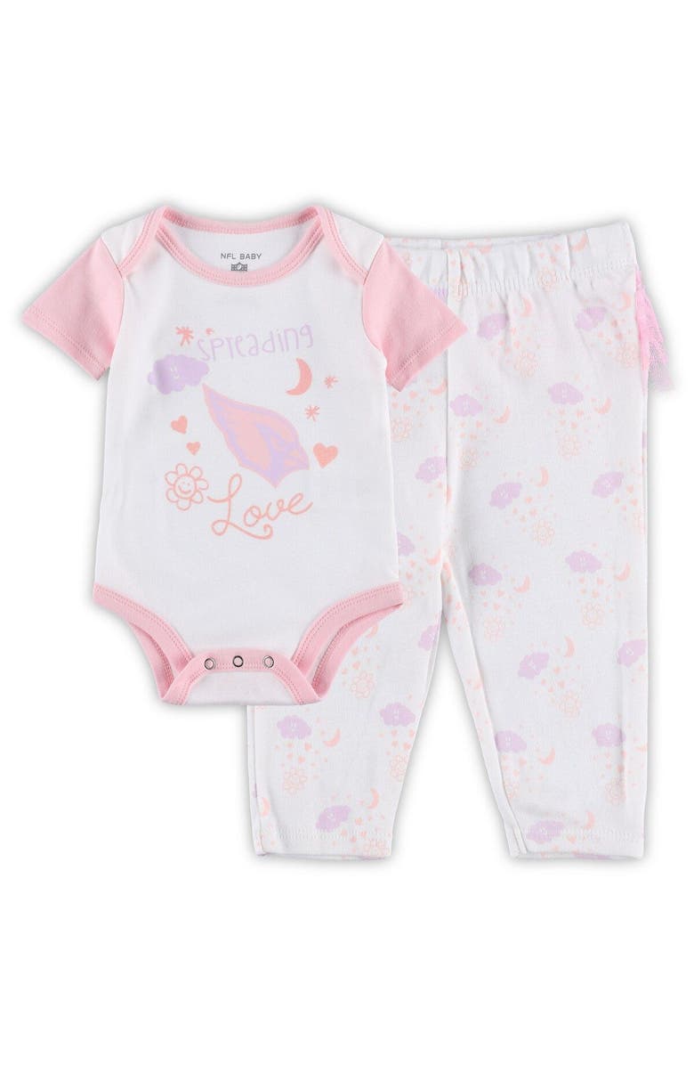 Outerstuff Girls Newborn & Infant White Arizona Cardinals Spreading Love Bodysuit and Tutu Leggings Set, Main, color, White