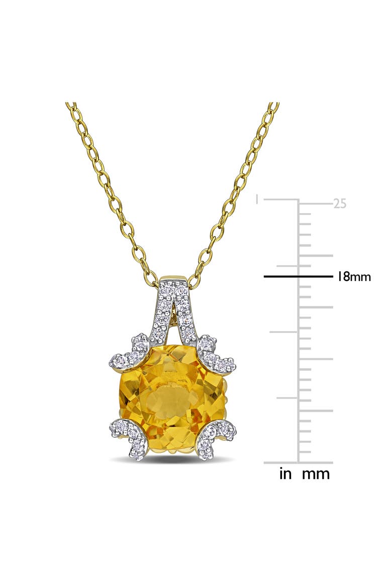White Topaz & Semiprecious Stone Pendant Necklace, Alternate, color, YELLOW