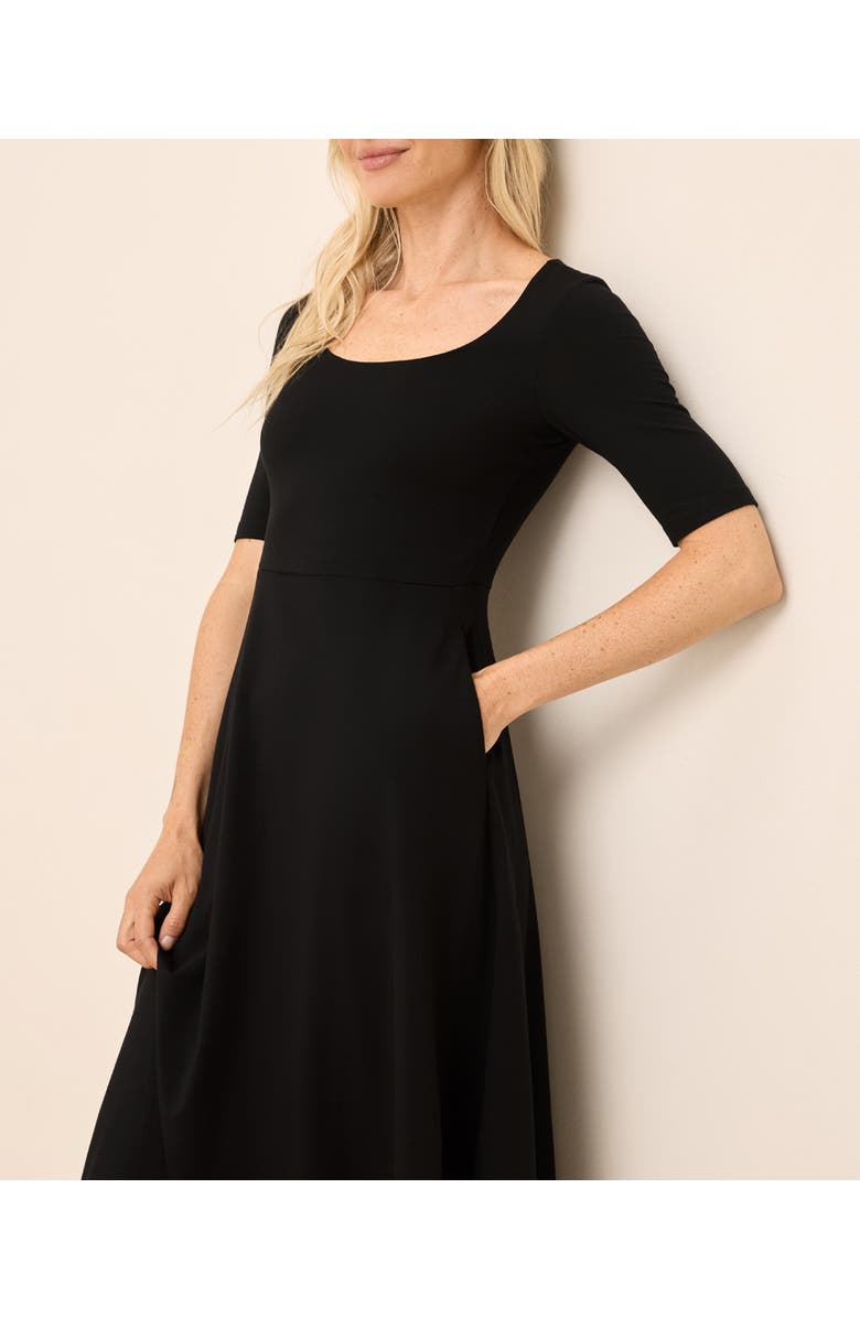 Pact Fit & Flare Signature Scoop Dress Made With Organic Cotton, Alternate, color, Black