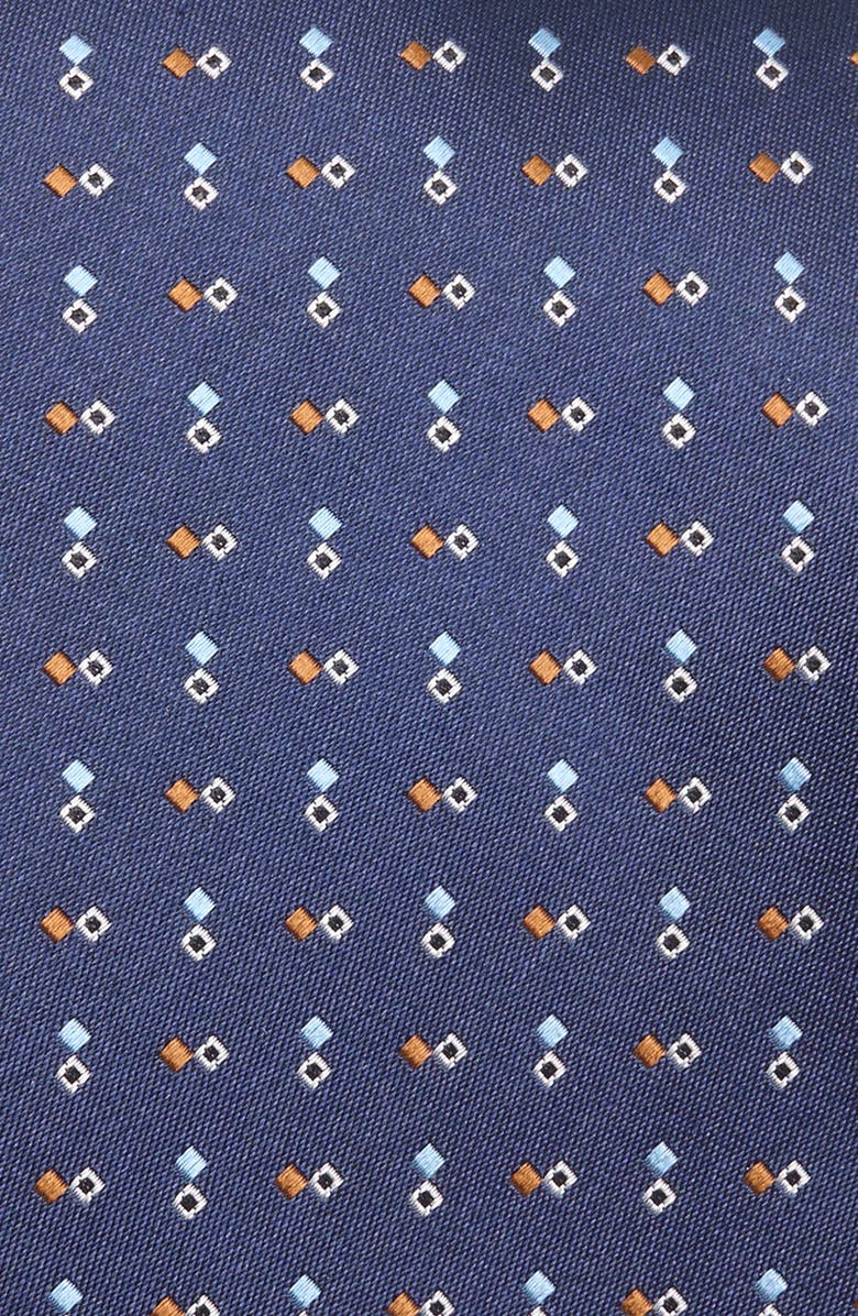 ZEGNA TIES Diamond Neat Silk Tie, Alternate, color, Nvy Fan