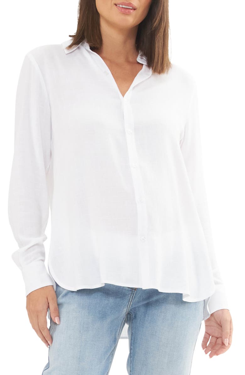Ripe Maternity Clara Relaxed Maternity/Nursing Button-Up Shirt, Main, color, 