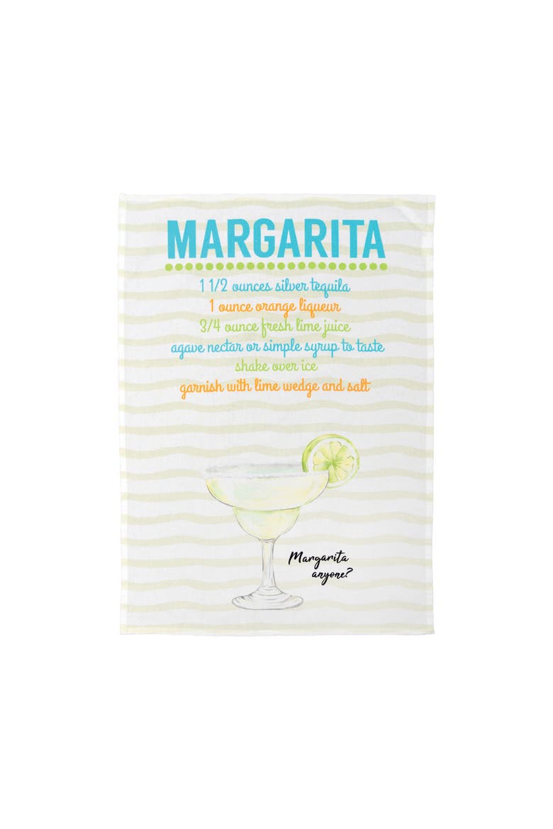 Margarita Printed Flour Sack Kitchen Dishtowel Dishtowel, Main, color, White