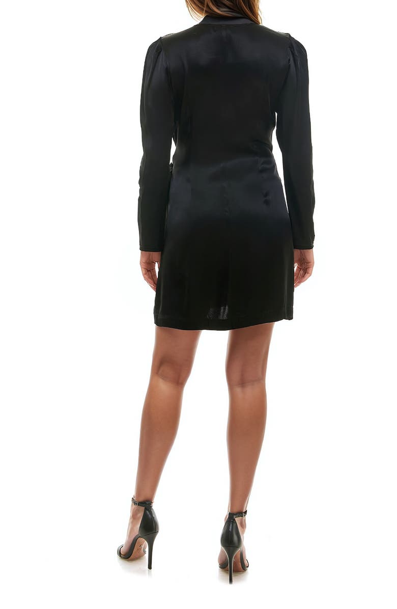 Socialite Long Sleeve Satin Wrap Dress, Alternate, color,