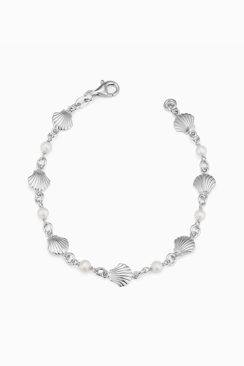 Sterling Silver Ocean Treasures Station Bracelet, Main, color, Silver