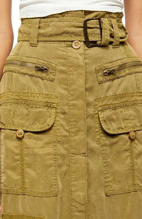 Free People The Feeling Of Falling Belted Maxi Skirt In Green