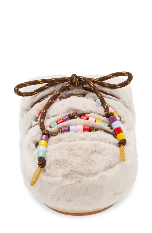 Moon Boot Women's Beaded Faux Fur Slippers