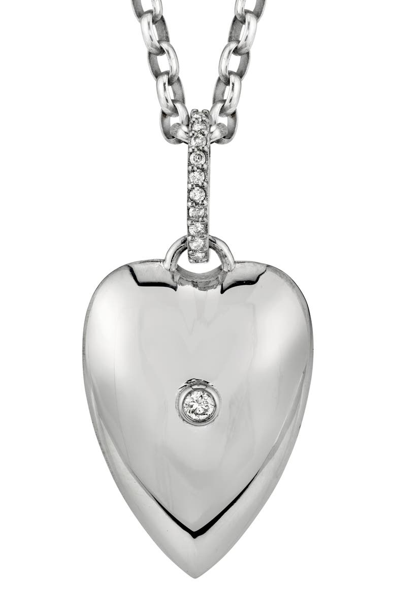 Sheryl Lowe Bezel Diamond Heart Pendant Necklace, Alternate, color, 