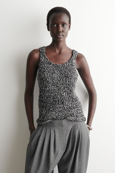 Two-Tone Chunky Knitted Tank Top