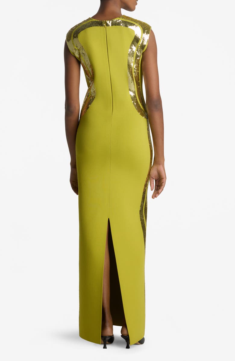 St. John Collection Sequin Embroidered Sleeveless Gown, Alternate, color, 