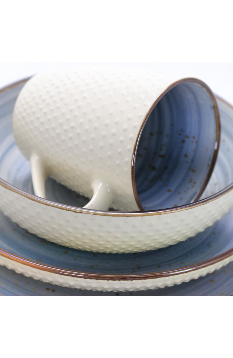 Elama Mellow 16-Piece Dinnerware Set, Alternate, color, Blue