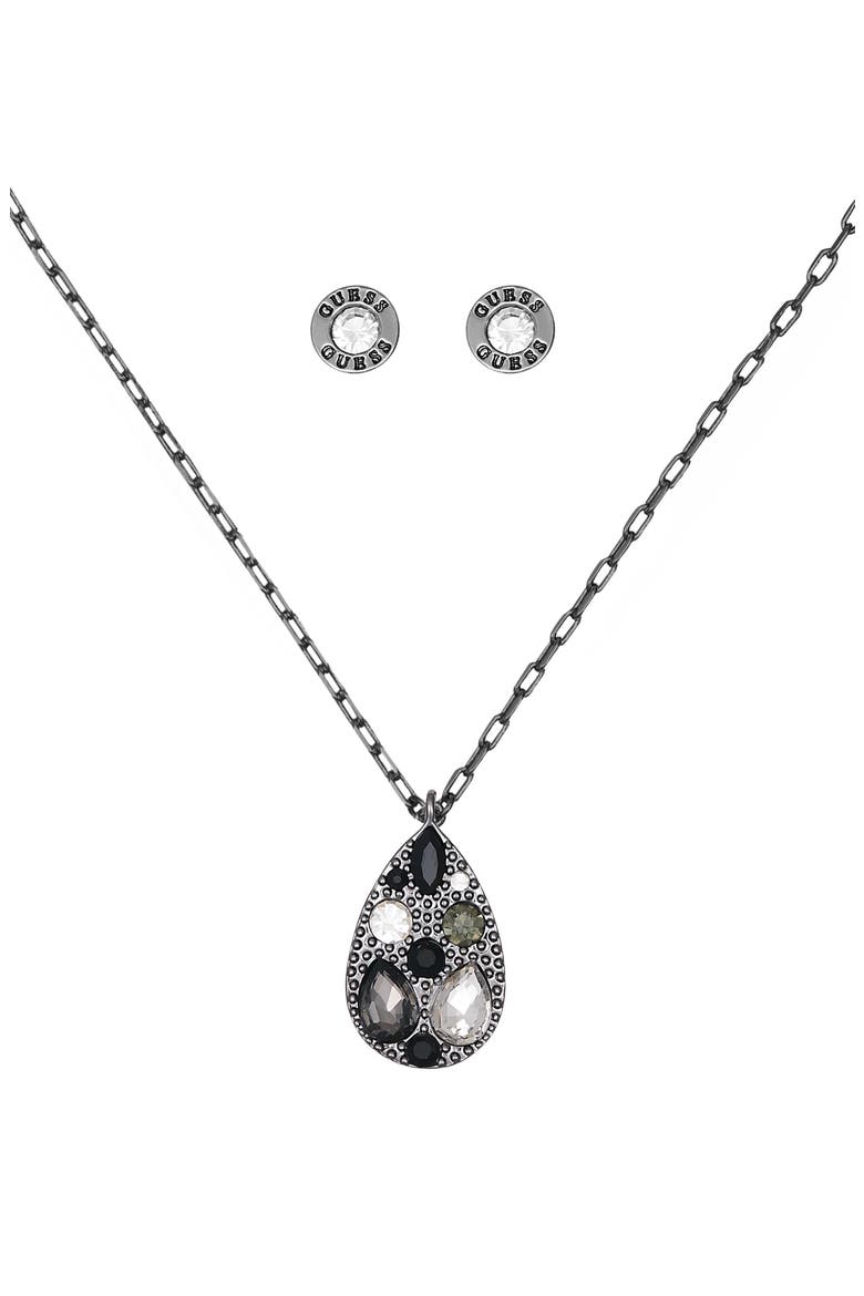 Pendant Necklace & Stud Earrings Set, Alternate, color, SILVER