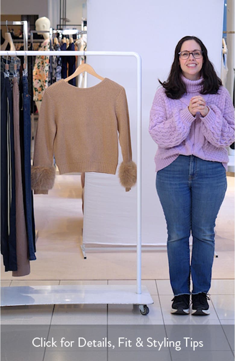 Lisa Faux Fur Trim Rib Sweater, sales video thumbnail