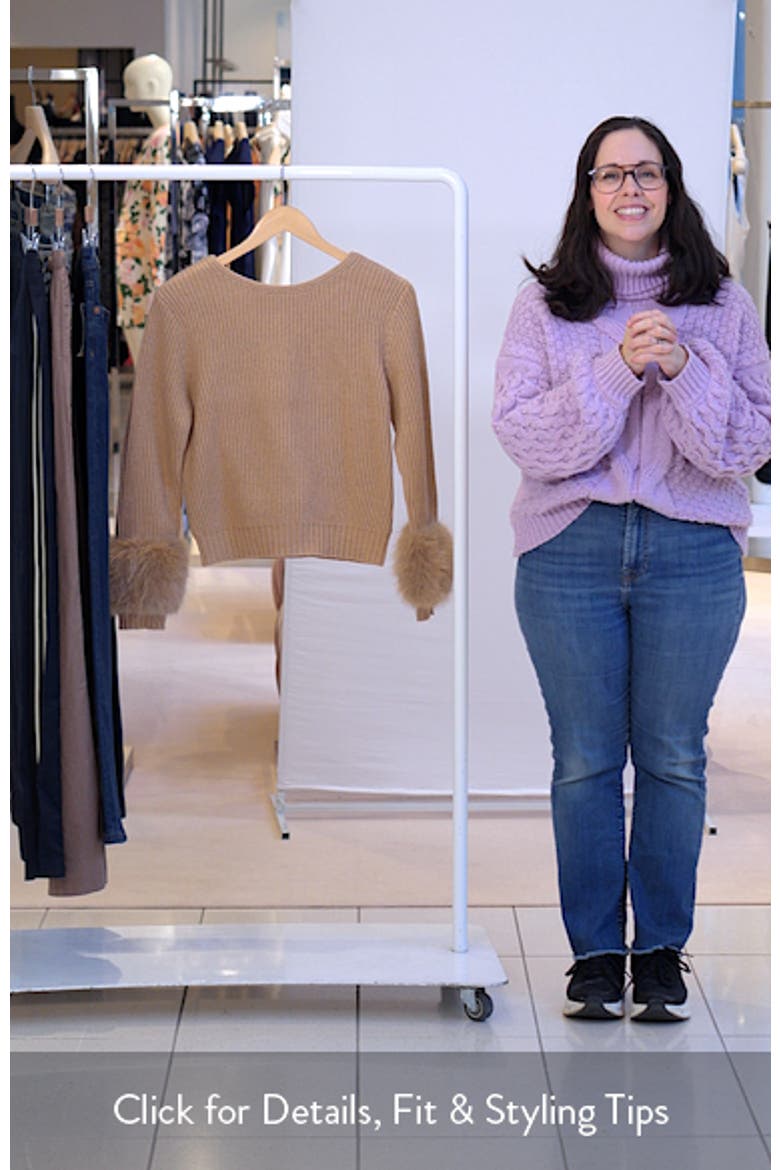 Lisa Faux Fur Trim Rib Sweater video