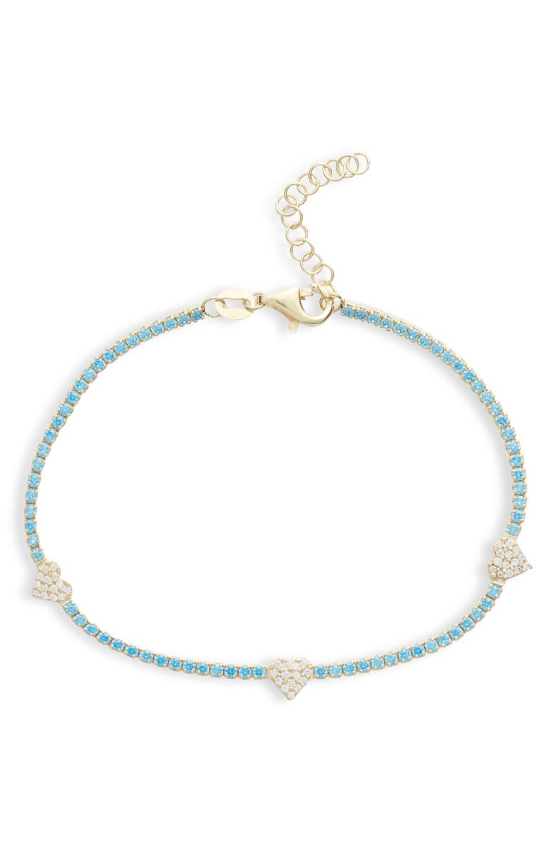 Adina's Jewels Adina’s Jewels Pastel Heart Tennis Bracelet, Main, color, 