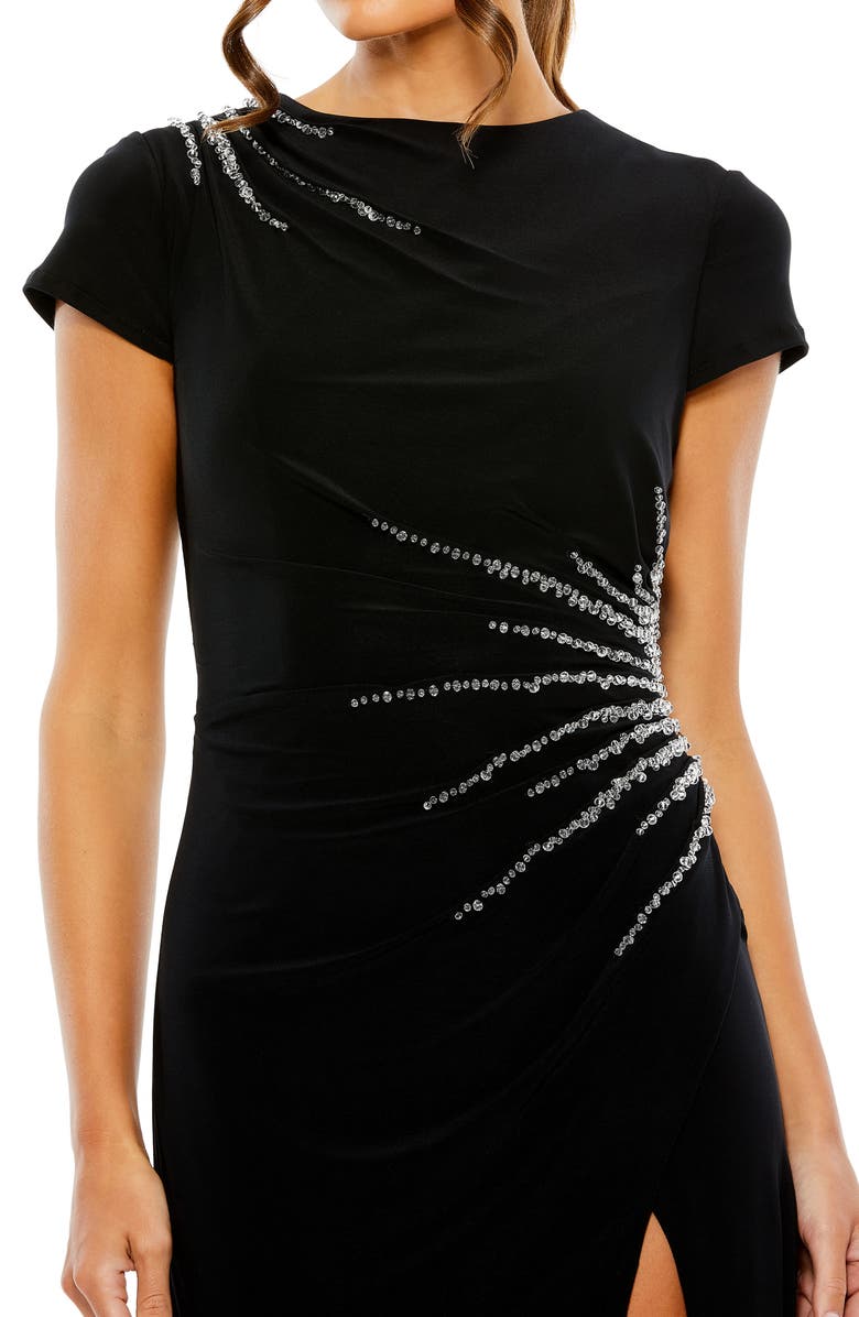 Mac Duggal Bead Embellished Sheath Gown, Alternate, color, 